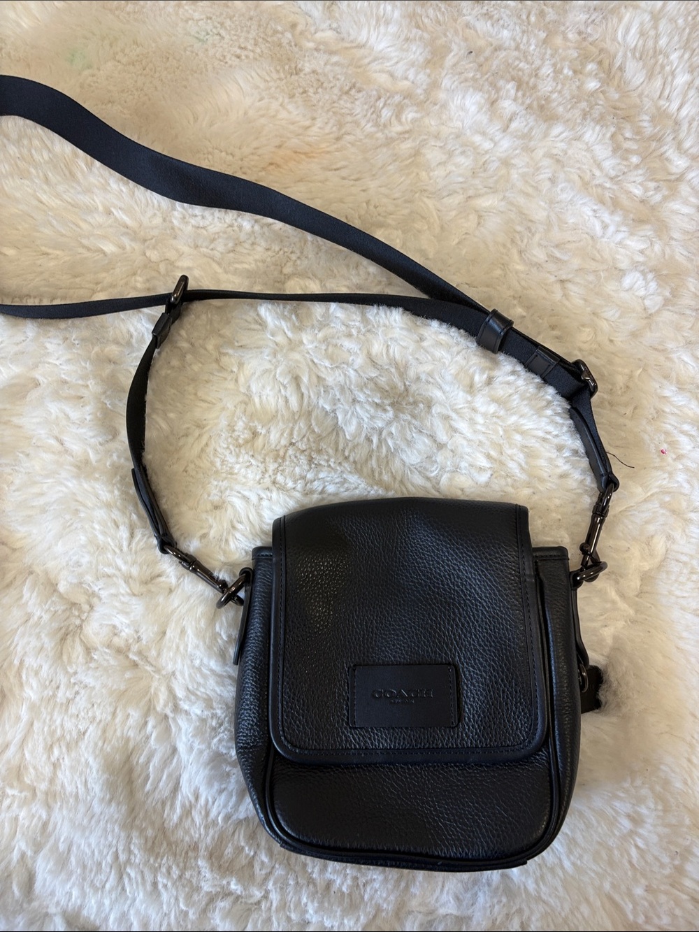 Coach Black Pebbled Leather Crossbody Bag